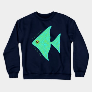 Aquamarine mosaic angelfish Crewneck Sweatshirt